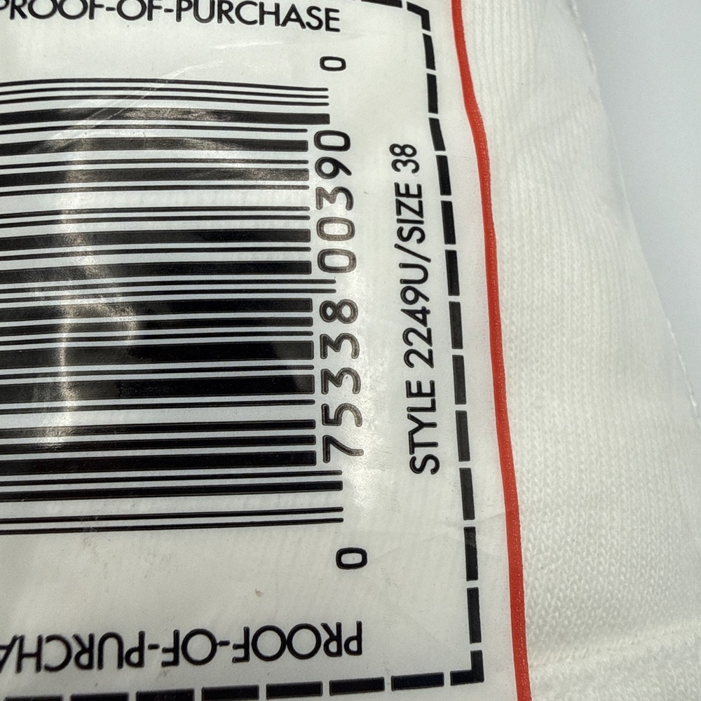 Vtg Hanes Men's White Briefs Pack Of 6 Size 38 1994 100 % Cotton Preshrunk NOS - Picture 7 of 8